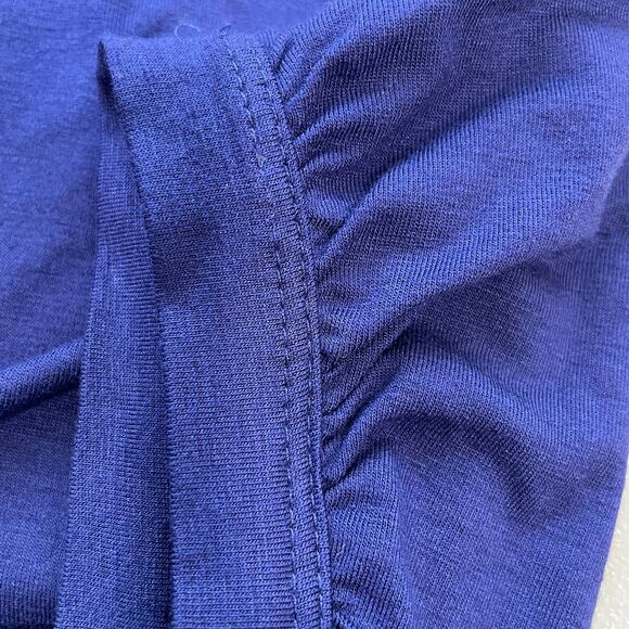 THEORY Lucella Purple Knotted V-Neckline Short Sleeve Top P - Picture 5 of 10